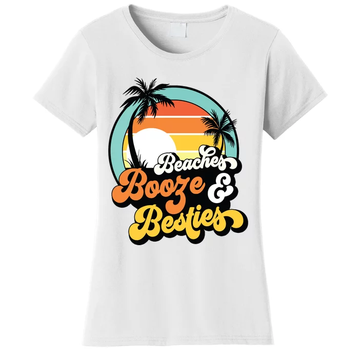 Girl Trip Funny Matching Beaches Booze Besties Best Friends Women's T-Shirt