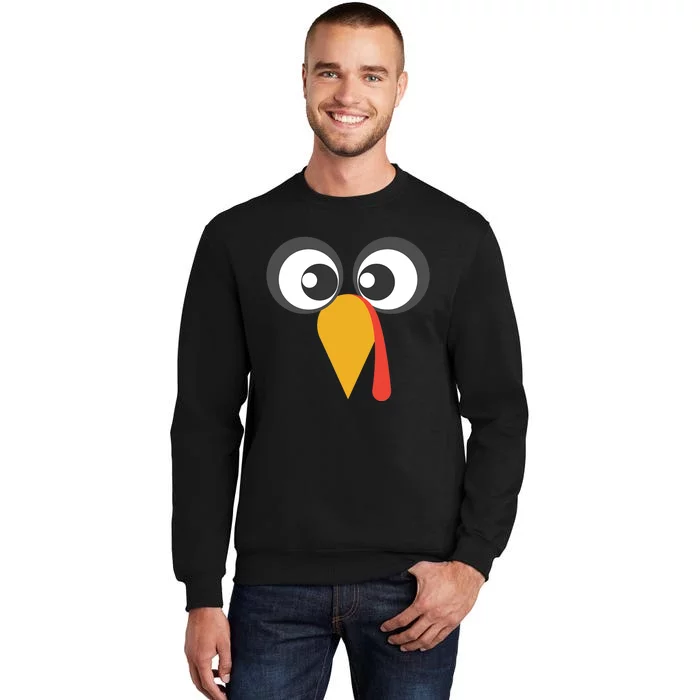 GIANT TURKEY FACE Shirt Funny THANKSGIVING Holiday Costume Tall Sweatshirt