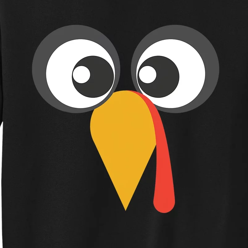 GIANT TURKEY FACE Shirt Funny THANKSGIVING Holiday Costume Tall Sweatshirt