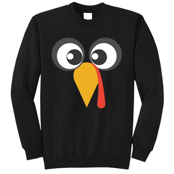 GIANT TURKEY FACE Shirt Funny THANKSGIVING Holiday Costume Tall Sweatshirt