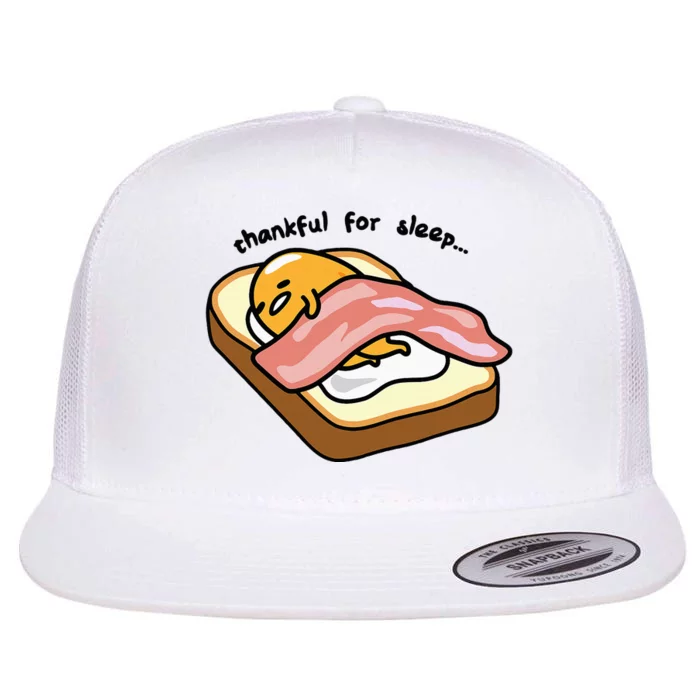 Gudetama Thankful For Sleep Toasty Flat Bill Trucker Hat