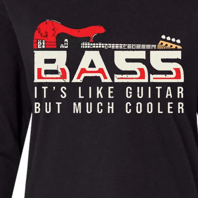 Guitar Themed For Bass Guitar Musician Womens Cotton Relaxed Long Sleeve T-Shirt