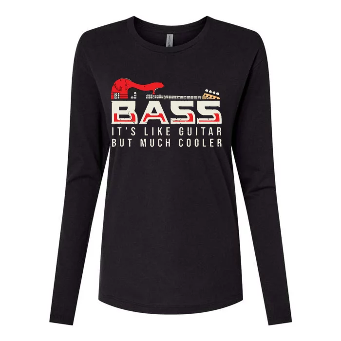 Guitar Themed For Bass Guitar Musician Womens Cotton Relaxed Long Sleeve T-Shirt