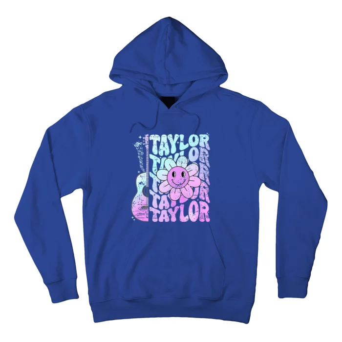 Girl Taylor First Name Personalized Groovy 80S Hoodie