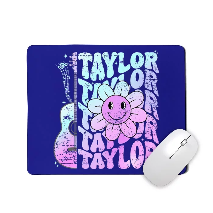 Girl Taylor First Name Personalized Groovy 80S Mousepad