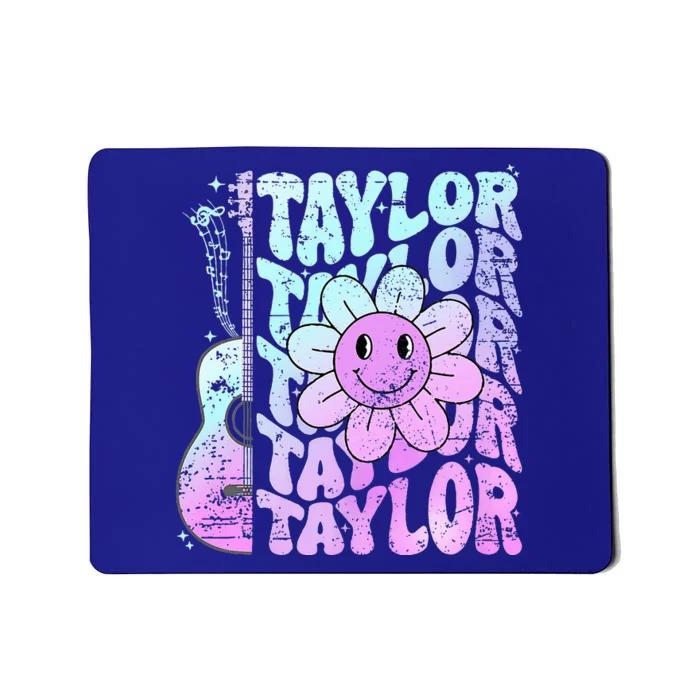 Girl Taylor First Name Personalized Groovy 80S Mousepad