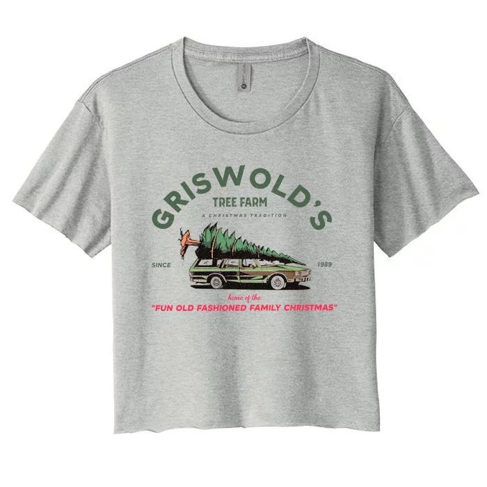 Griswold's Tree Farm A Christmas Tradition Christmas Gift Women's Crop Top Tee