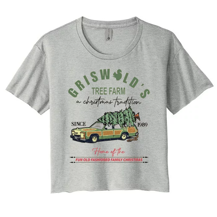 Griswold's Tree Farm A Christmas Tradition Christmas Gift Women's Crop Top Tee