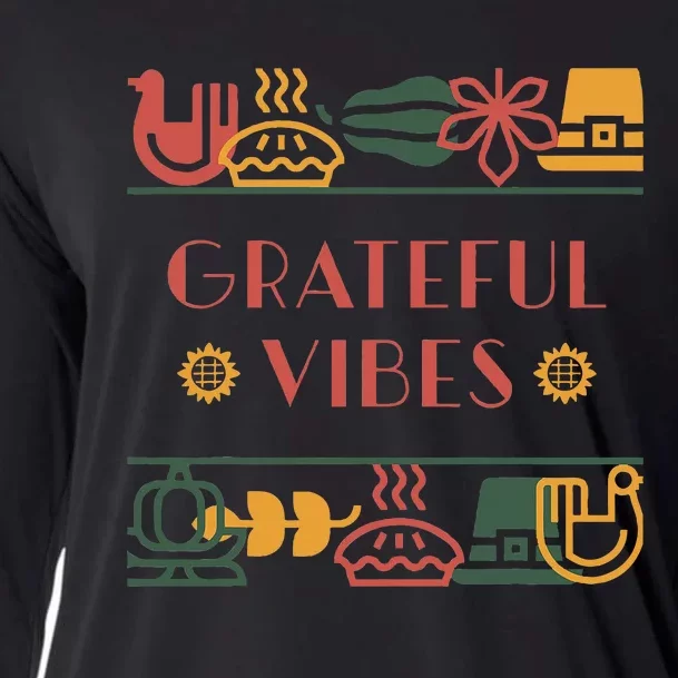 Grateful Thankful Favored Print funny Thanksgiving Cooling Performance Long Sleeve Crew