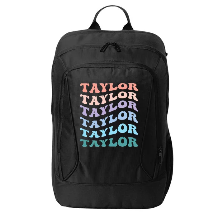 Groovy T.AYLOR First Name Personalized Birthday City Backpack