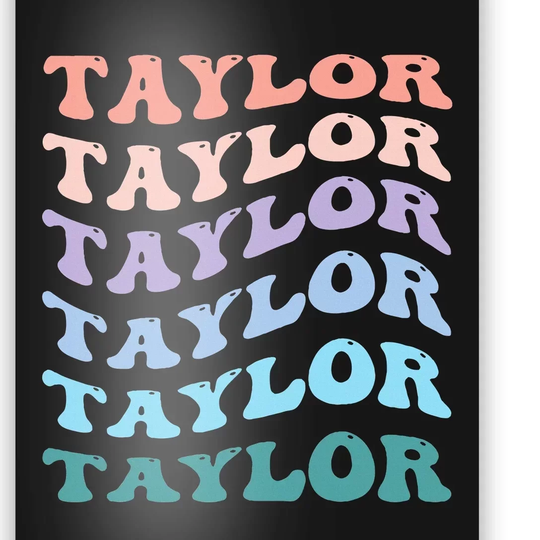 Groovy T.AYLOR First Name Personalized Birthday Poster