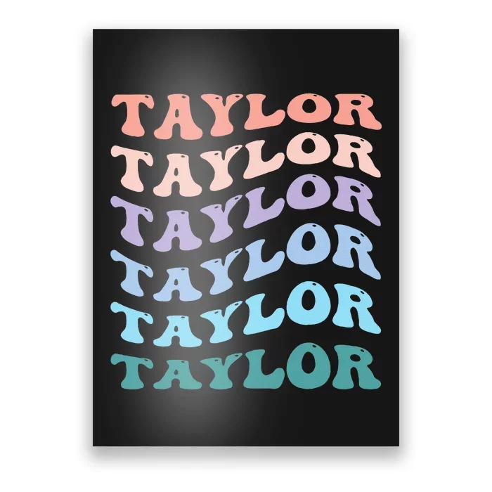 Groovy T.AYLOR First Name Personalized Birthday Poster