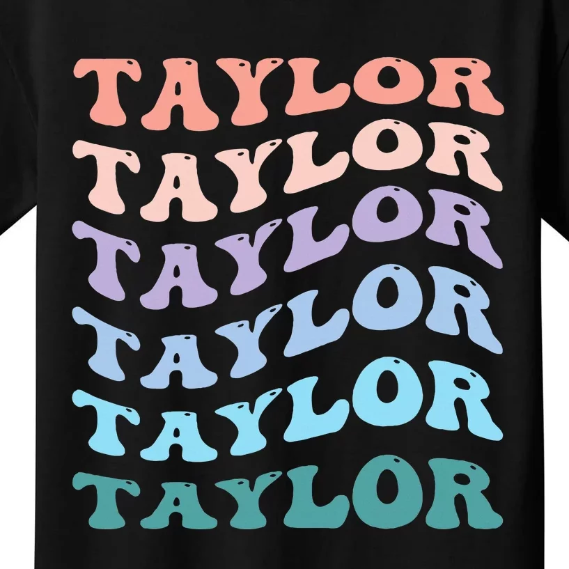 Groovy T.AYLOR First Name Personalized Birthday Kids T-Shirt