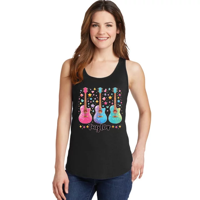 Girl Taylor First Name Personalized Groovy 80S Ladies Essential Tank