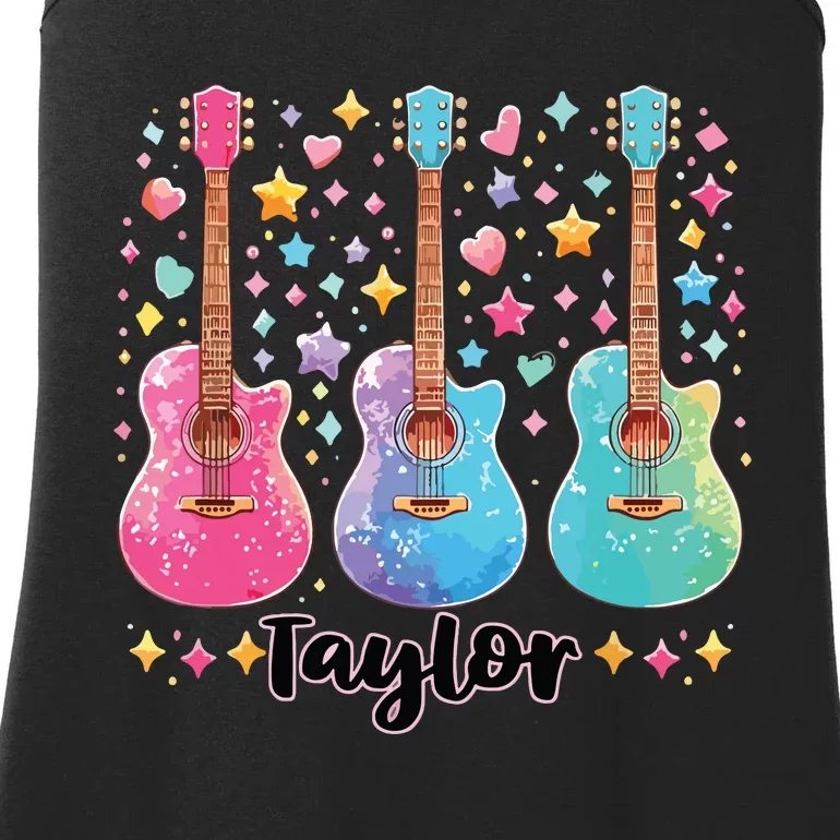 Girl Taylor First Name Personalized Groovy 80S Ladies Essential Tank