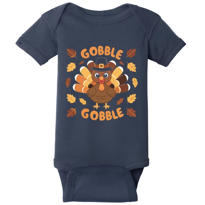 Gobble Turkey Fall Autumn Thanksgiving Baby Bodysuit