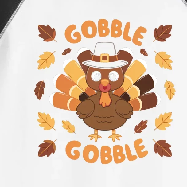 Gobble Turkey Fall Autumn Thanksgiving Toddler Fine Jersey T-Shirt