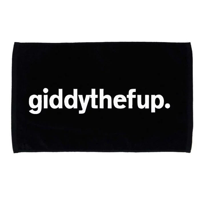 Giddy The F Up Funny Horse Racing Gift Microfiber Hand Towel