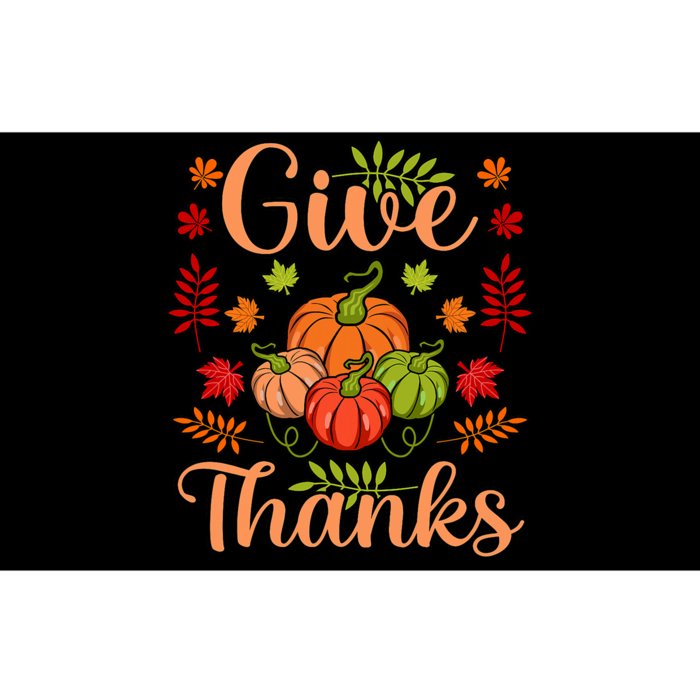 Give Thanks Fun Turkey Thanksgiving Family Graphic Bumper Sticker