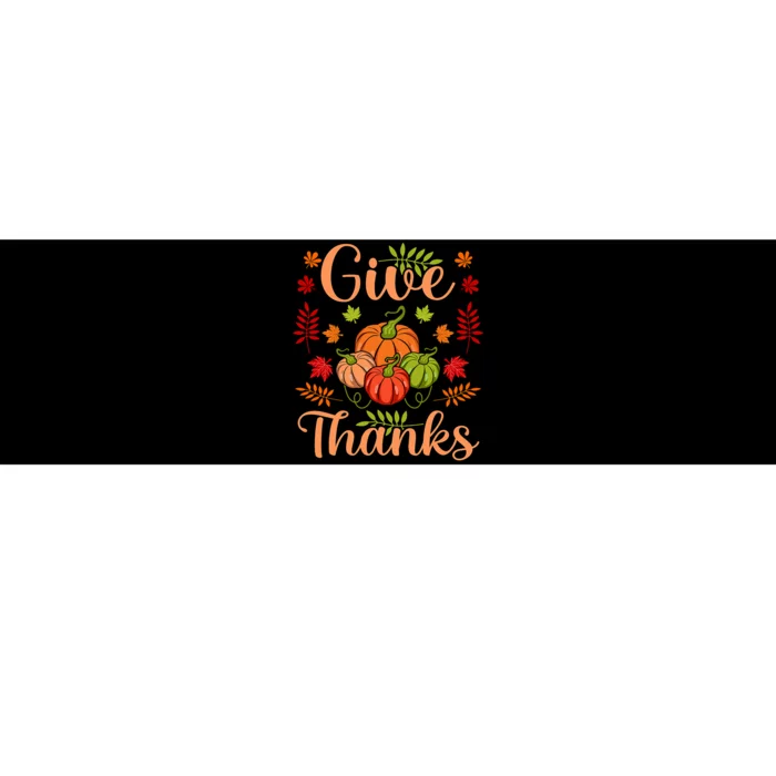 Give Thanks Fun Turkey Thanksgiving Family Graphic Bumper Sticker