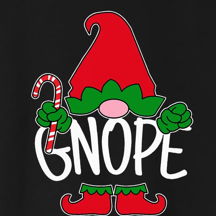 Gnope Tomte Garden Gnome Scandinavian Sweden Nope Not Today Women's Crop Top Tee