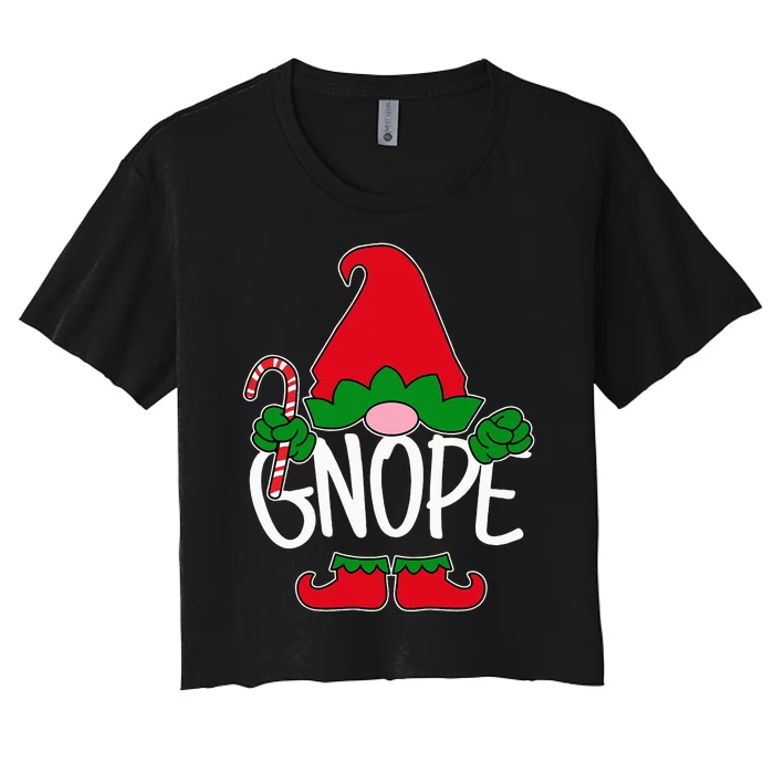 Gnope Tomte Garden Gnome Scandinavian Sweden Nope Not Today Women's Crop Top Tee