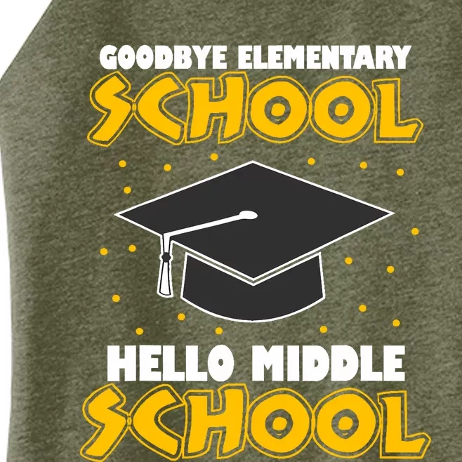 graduate Tee Goodbye Elementary Hello Middle School Women’s Perfect Tri Rocker Tank