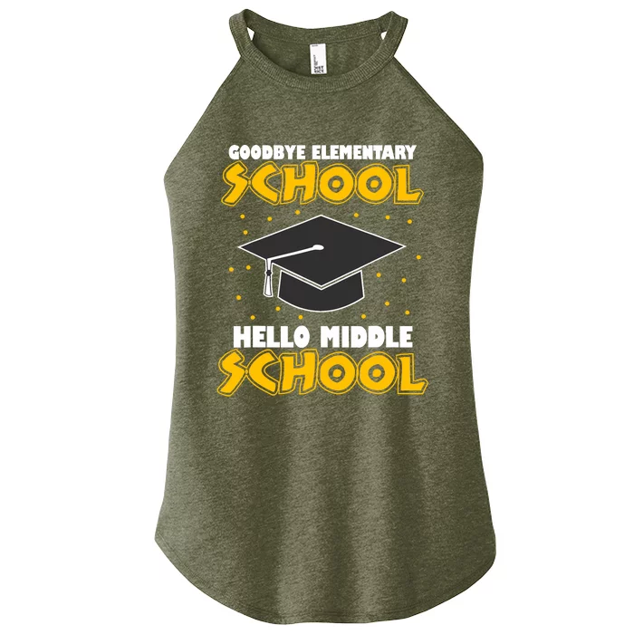 graduate Tee Goodbye Elementary Hello Middle School Women’s Perfect Tri Rocker Tank