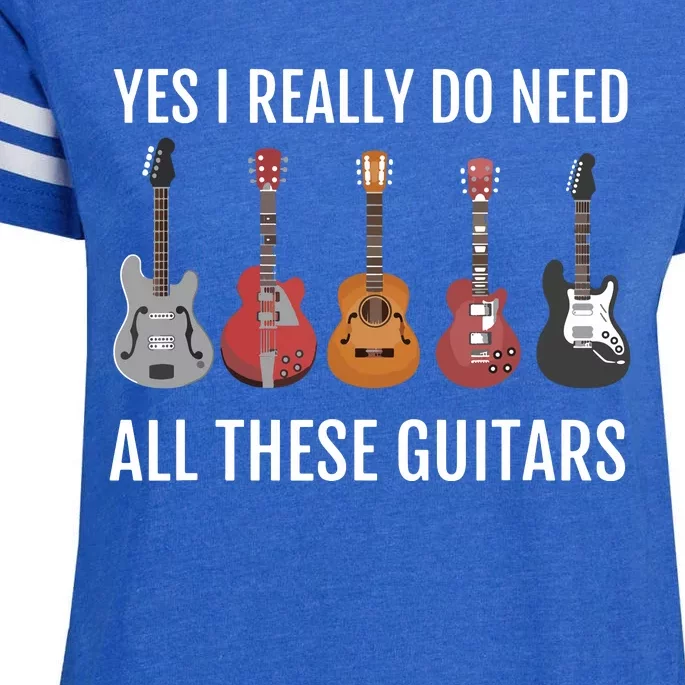 Guitar Themed Guitar Player Gift I Need These Guitars Enza Ladies Jersey Football T-Shirt