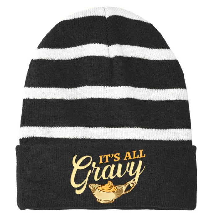 Gravy Thanksgiving Striped Beanie with Solid Band