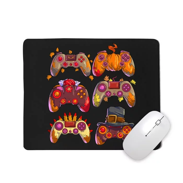 Gamer Thanksgiving Gaming Controllers Turkey Pumpkin Mousepad