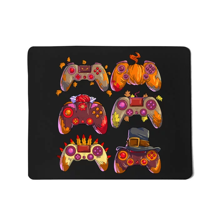 Gamer Thanksgiving Gaming Controllers Turkey Pumpkin Mousepad