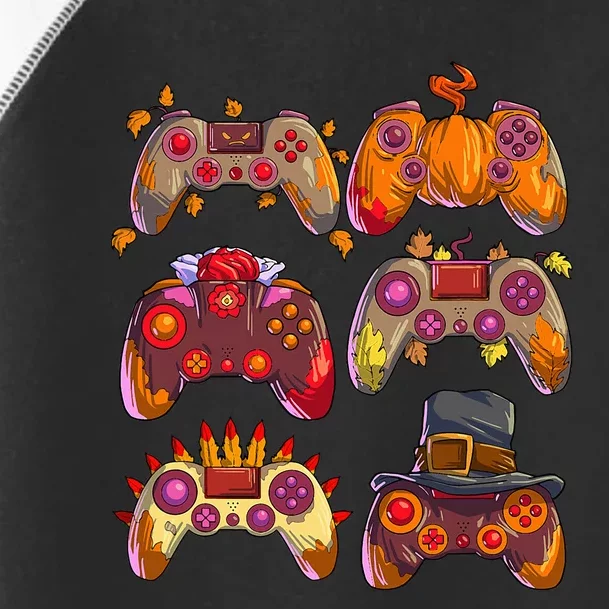 Gamer Thanksgiving Gaming Controllers Turkey Pumpkin Toddler Fine Jersey T-Shirt