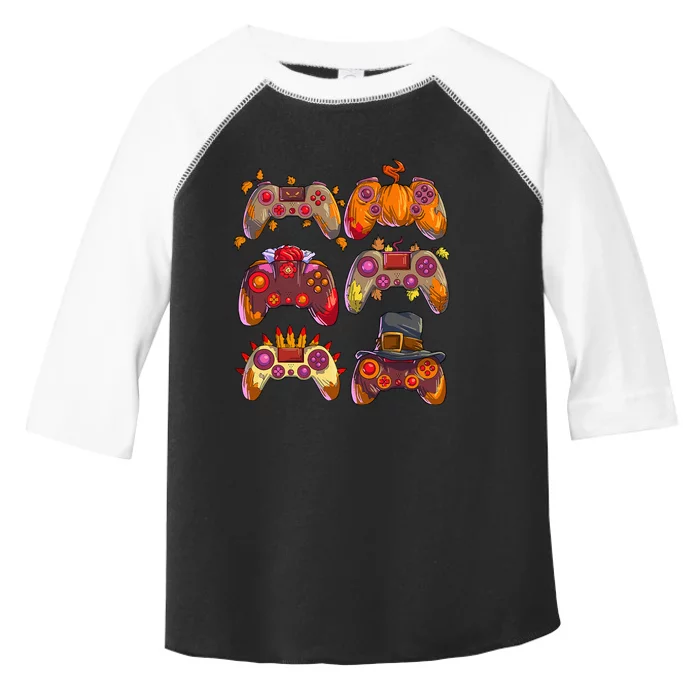 Gamer Thanksgiving Gaming Controllers Turkey Pumpkin Toddler Fine Jersey T-Shirt