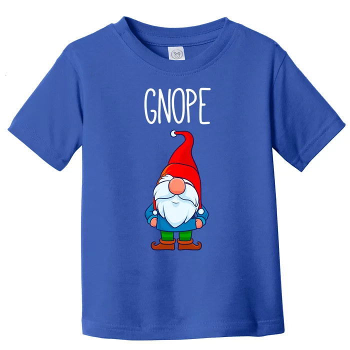 Gnope Tomte Garden Gnome Gift Funny Scandinavian Nope Gift Toddler T-Shirt