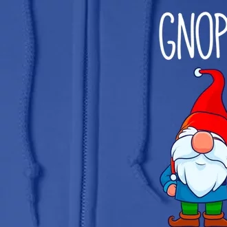 Gnope Tomte Garden Gnome Gift Funny Scandinavian Nope Gift Full Zip Hoodie