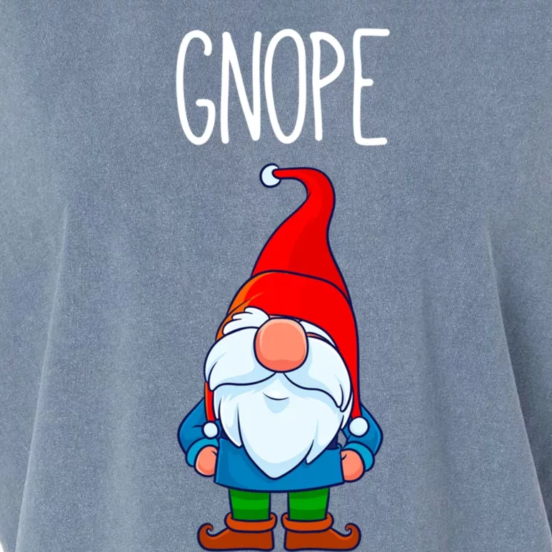 Gnope Tomte Garden Gnome Gift Funny Scandinavian Nope Gift Garment-Dyed Women's Muscle Tee