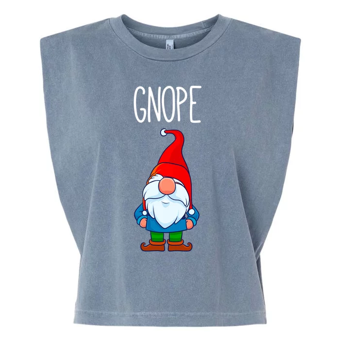 Gnope Tomte Garden Gnome Gift Funny Scandinavian Nope Gift Garment-Dyed Women's Muscle Tee