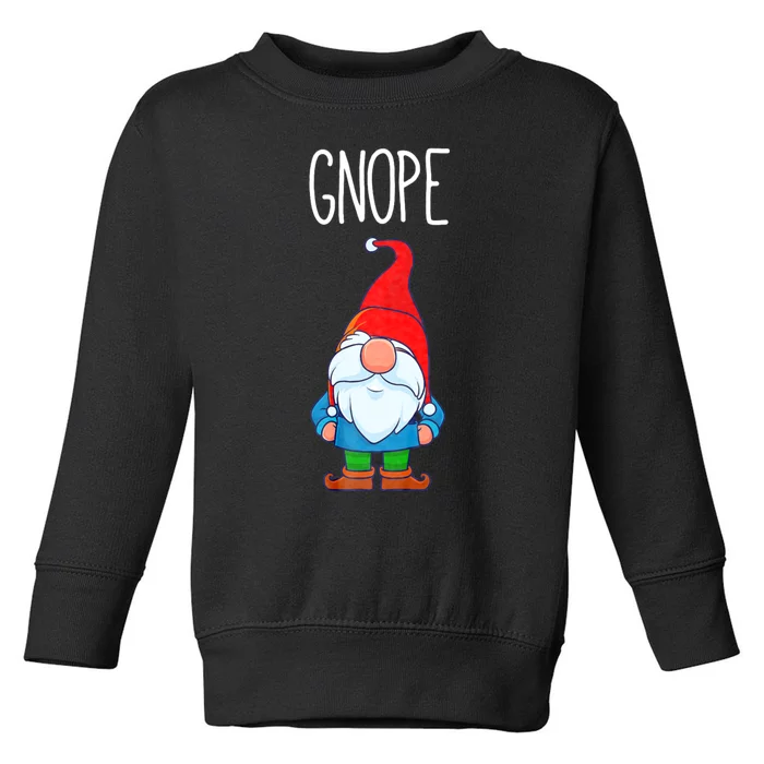 Gnope Tomte Garden Gnome Gift Funny Scandinavian Nope Toddler Sweatshirt