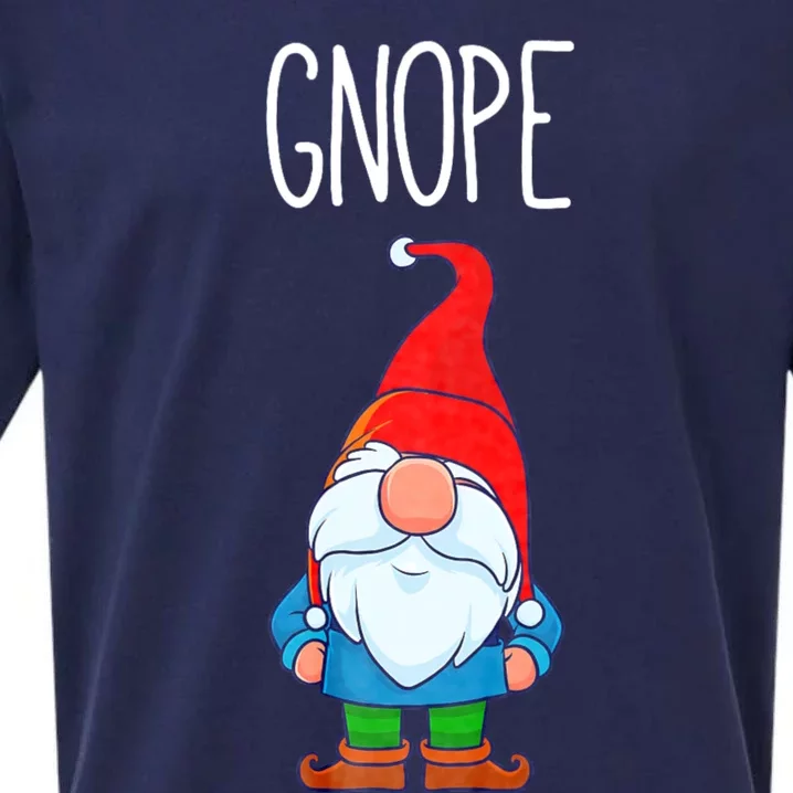 Gnope Tomte Garden Gnome Gift Funny Scandinavian Nope Sueded Cloud Jersey T-Shirt