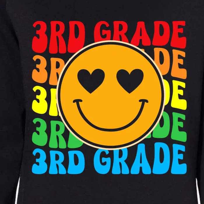 Groovy Third Grade Vibes Face Retro Teachers Back To School Gift Womens California Wash Sweatshirt