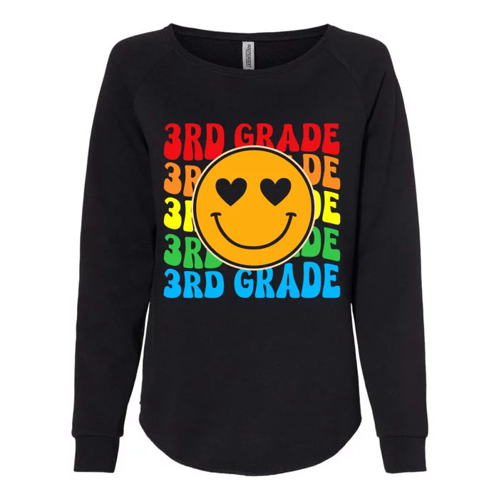 Groovy Third Grade Vibes Face Retro Teachers Back To School Gift Womens California Wash Sweatshirt