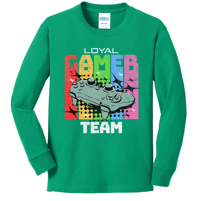 Gaming Team Gamer Crew Tournament Lan Party Gamer Kids Long Sleeve Shirt