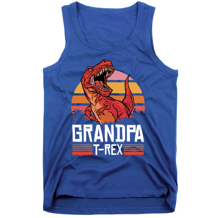 Grandpa Tcute Giftrex With A Dinosaur Cute Gift Tank Top