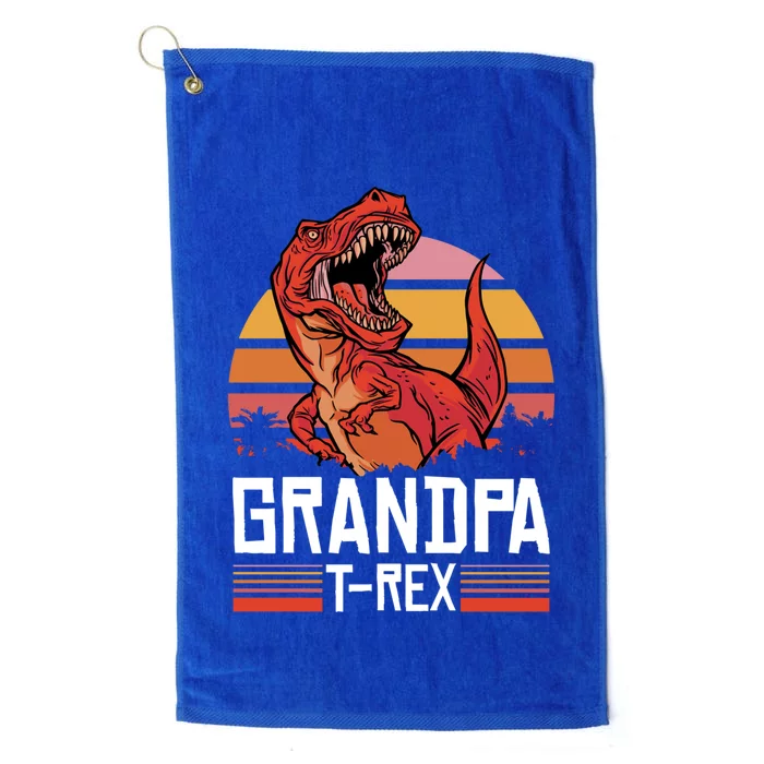 Grandpa Tcute Giftrex With A Dinosaur Cute Gift Platinum Collection Golf Towel