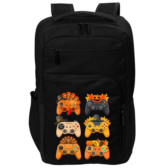 Gamer Thanksgiving Gaming Controllers Turkey Pumpkin Impact Tech Backpack