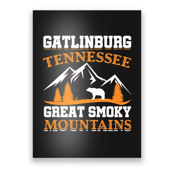 Gatlinburg Tennessee Great Smoky Mountains Souvenirs Bear Poster