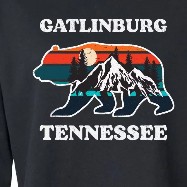 Gatlinburg Tennessee Great Smoky Mountains Bear Souvenir Cropped Pullover Crew