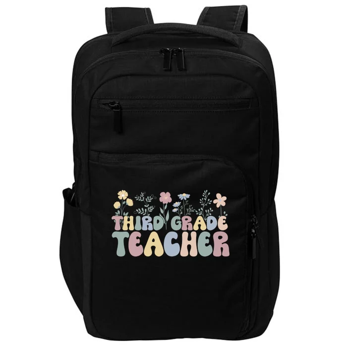 Groovy Third Grade Teacher Flowers Great Gift Impact Tech Backpack