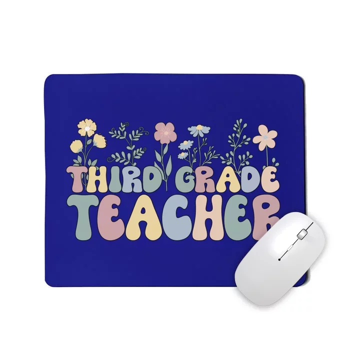 Groovy Third Grade Teacher Flowers Great Gift Mousepad